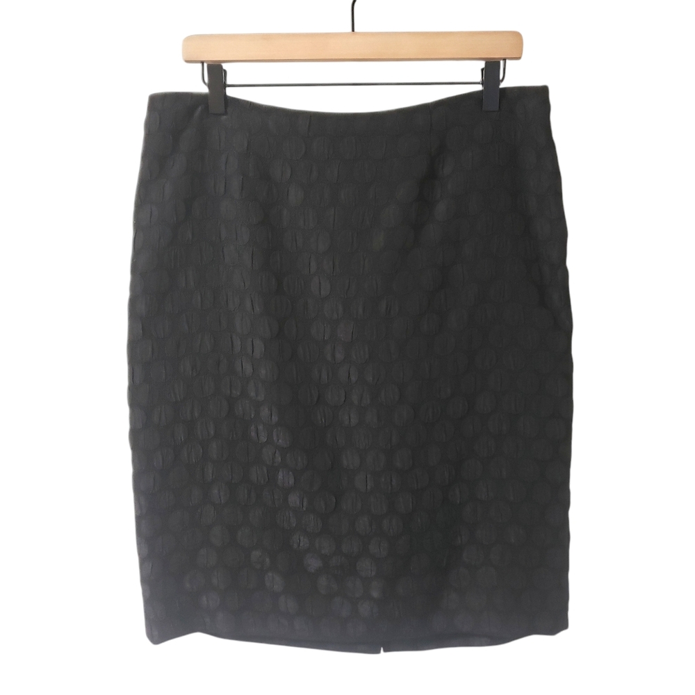 Anthropologie Maeve Black‎ Polka Dot Pencil Skirt Sz 10 Whimsigoth Fairy Grunge